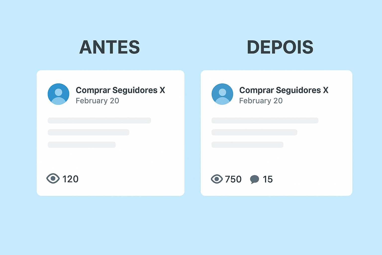 Print de um post do Telegram mostrando o antes e depois do engajamento após o serviço de reações e visualizações.
